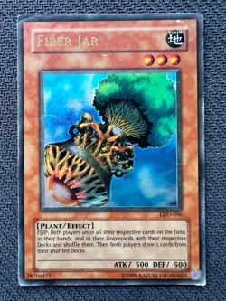 Yugioh Fiber Jar Unlimited Edition Ultra Rare LOD-056 creased - Image 1