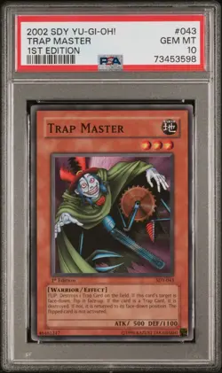 2002 YU-GI-OH! STARTER DECK: YUGI 1ST ED #043 TRAP MASTER PSA 10 - Image 1