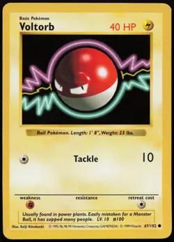 Voltorb [Shadowless] #67 Base Set Pokemon Card - Image 1