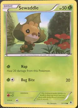 Sewaddle 5/119 XY - Phantom Forces Regular - Pokemon Card - Image 1