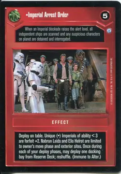 Star Wars CCG Endor Card Impeiral Arrest Order - Image 1