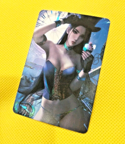 League of legends Caitlyn Anime ACG Waifu Gold Cartoon Beauty Holo Card - Image 1