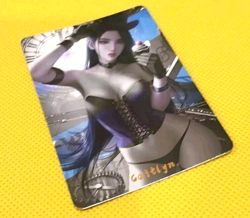 League of legends Caitlyn Anime ACG Waifu Gold Cartoon Beauty Holo Card - Image 4