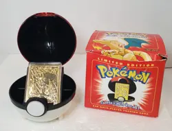 Pokemon 23K Gold Plated CHARIZARD Trading Card (1999, Burger King) w. COA & Box - Image 1