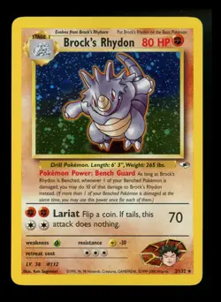 #2 Brock's Rhydon 2/132 Gym Heroes 2000 Holo Rare WOTC Pokemon Card TCG - Image 1