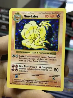 Ninetales 12/102 SHADOWLESS Base Set 1999 Holo Rare WOTC Pokemon Card TCG - Image 3