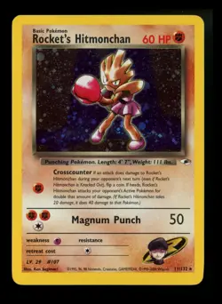 #2 Rocket's Hitmonchan 11/132 Gym Heroes 2000 Holo Rare WOTC Pokemon Card TCG - Image 1