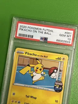 PSA GRADE 10 PIKACHU ON THE BALL POKEMON FUTSAL CARD - GEM MINT - Image 4