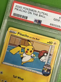 PSA GRADE 10 PIKACHU ON THE BALL POKEMON FUTSAL CARD - GEM MINT - Image 5