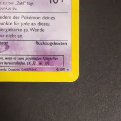 Pokemon TCG Karte - Dunkles Psiana 4/105 Holo Rare Neo Destiny Deutsch - Image 3