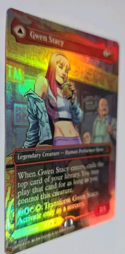 Gwen Stacy (0202) (Borderless) Marvel's Spider-Man Foil MTG NM - Image 3