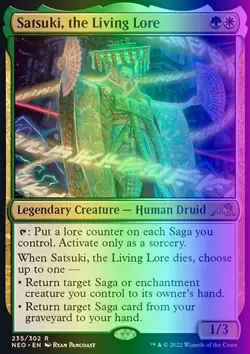 MTG Satsuki, the Living Lore (235/572) Kamigawa Neon Dynasty LP FOIL - Image 1