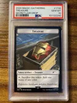 MTG✨TREASURE Token✨SLD X MARVEL Iron Man PSA 10 TOKEN ARTIFACT 2024 POP 5 ! - Image 1
