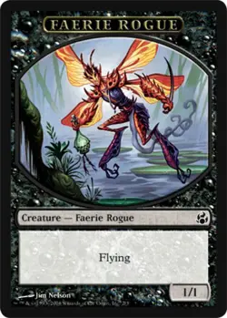 Heavy Play, English MTG Regular Faerie Rogue Token Morningtide Magic the Gatheri - Image 1