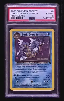 2000 POKEMON ROCKET PRERELEASE #8 DARK GYARADOS-HOLO PSA 6 - Image 1