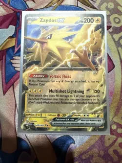 Zapdos ex 145/165 Scarlet & Violet 151 Ultra Rare Holo Pokemon Card NM 145/165 - Image 1