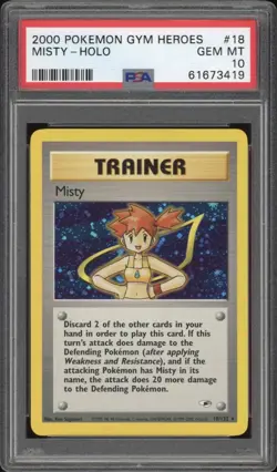 2000 Pokemon Unlimited Gym Heroes Misty Holo 18/132 PSA 10 GEM MINT - Image 1
