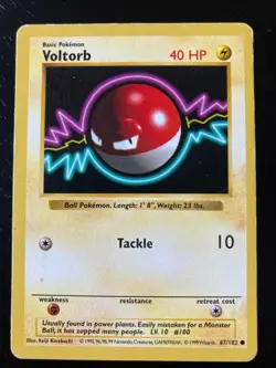 Pokemon Shadowless Voltorb 67/102 Base Set VG Excellent/ Mildly Played Condition - Image 1