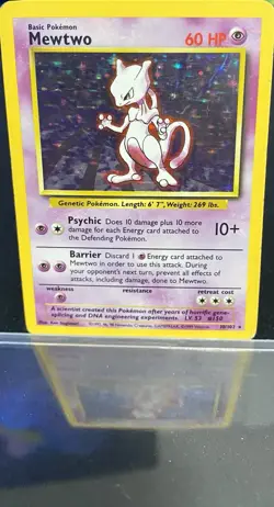 Pokemon TCG Mewtwo Base Set 10/102 Holo 1999-2000 Wizards Base Set Copyright... - Image 1