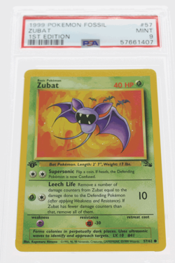PSA 9 MINT 1999 Pokemon Fossil #57 Zubat 1st Edition !!! - Image 1