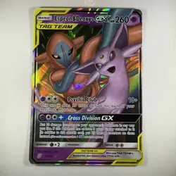Espeon and Deoxys GX 72/236 Pokemon TCG Unified Minds Tag Team Ultra Rare - NM - Image 1