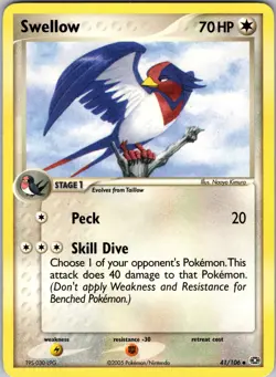 Swellow 41/106 Emerald Normal Pokemon TCG LP - Image 1