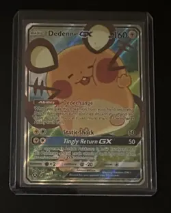 Dedenne GX 195a/214 NM Alternate Art Promo Holo Unbroken Bonds Pokemon TCG NM - Image 1