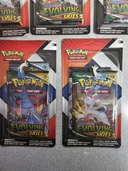 x5 Pokemon TCG Evolving Skies Chilling Reign 2 Pack Blister & Pin Set Sealed - Image 3