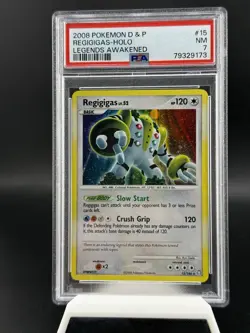 2008 POKEMON DIAMOND & PEARL LEGENDS AWAKENED REGIGIGAS LV.52 15/146 HOLO PSA 7 - Image 1