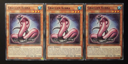 Yu-Gi-Oh! 3x Graunlien Kobra, DOCS-DE034, Common, 1.Auflage, Deutsch, NM/Back EX - Image 1