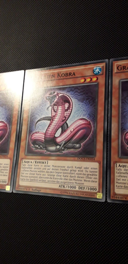 Yu-Gi-Oh! 3x Graunlien Kobra, DOCS-DE034, Common, 1.Auflage, Deutsch, NM/Back EX - Image 3