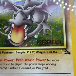Pokemon TCG Aerodactyl 1st Edition Prerelease Cosmos Holo Card 1/62 CGC MINT 8 - Image 4
