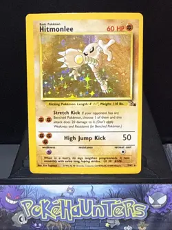 Pokemon Card Hitmonlee 7/62 Fossil Set Rare Holo WOTC Light Play 3 - Image 1