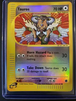 Tauros 133/165 Reverse Holo Expedition Base Set Pokemon Card - PACK FRESH - Image 1