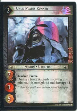 Lord Of The Rings CCG Foil Card TTT 4.C189 Uruk Plains Runner - Image 1