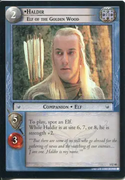 Lord Of The Rings CCG FotR Card 1.U48 Haldir Elf Of The Golden Wood - Image 1