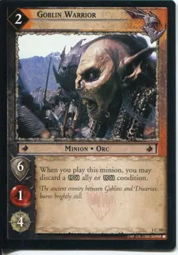 Lord Of The Rings CCG FotR Card 1.C185 Goblin Warrior - Image 1