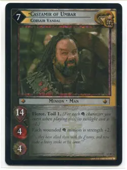 Lord Of The Rings CCG Black Rider Rare Foil Card 12RF6 Castamir Of Umbar - Image 1