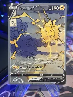 Pokemon Pikachu V Waifu Sexy Doujin ACG DIY Full Art Card new - Image 1
