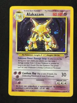 Alakazam 1/130 Holo Rare Base Set 2 Pokemon Card - Image 1