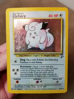 2000 POKEMON BASE SET 2 CLEFAIRY HOLO CARD 6/130 - Image 1