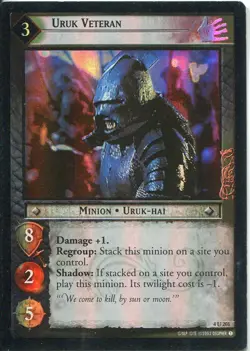 Lord Of The Rings CCG Foil Card TTT 4.U201 Uruk Veteran - Image 1
