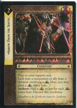 Lord Of The Rings CCG Foil Card TTT 4.U216 Arrow From The South - Image 1