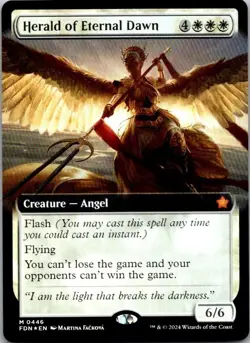 Herald of Eternal Dawn FOIL (Extended Art) 446 Foundations MTG NM - Image 1
