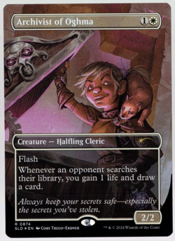 Archivist of Oghma 0874 Borderless Rainbow Foil DnD Secret Lair MTG Near Mint - Image 1