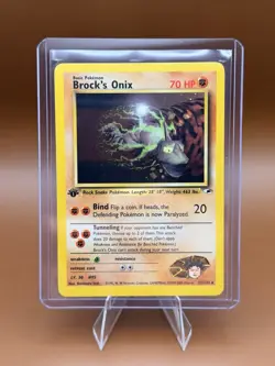Pokemon TCG Brock’s Onix 21/132 Rare 1st Edition Gym Heroes WotC 1999 English - Image 1
