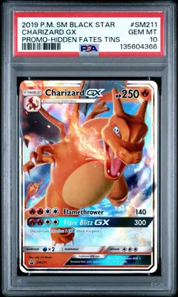 Pokemon TCG Charizard GX SM211 Black Star promo PSA 10 - Image 1