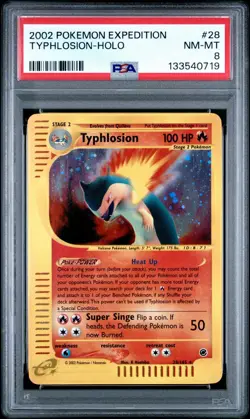 Pokemon TCG Typhlosion Expedition Holo 28/165 PSA 8 NM - MINT - Image 1