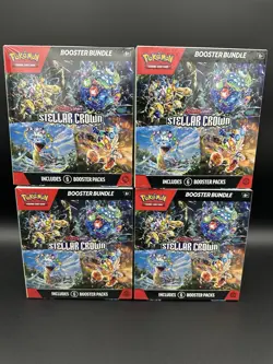 4 Boxes - Pokemon TCG: Scarlet & Violet Stellar Crown Booster Bundles Sealed - Image 1
