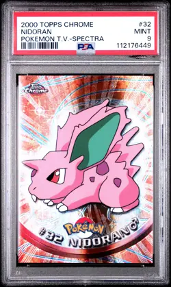2000 TOPPS CHROME POKEMON T.V. SPECTRA #32 NIDORAN PSA 9 - Image 1